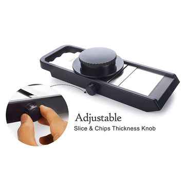 8120 Ganesh Adjustable Plastic Slicer 1-piece Blacksilver Wukusy
