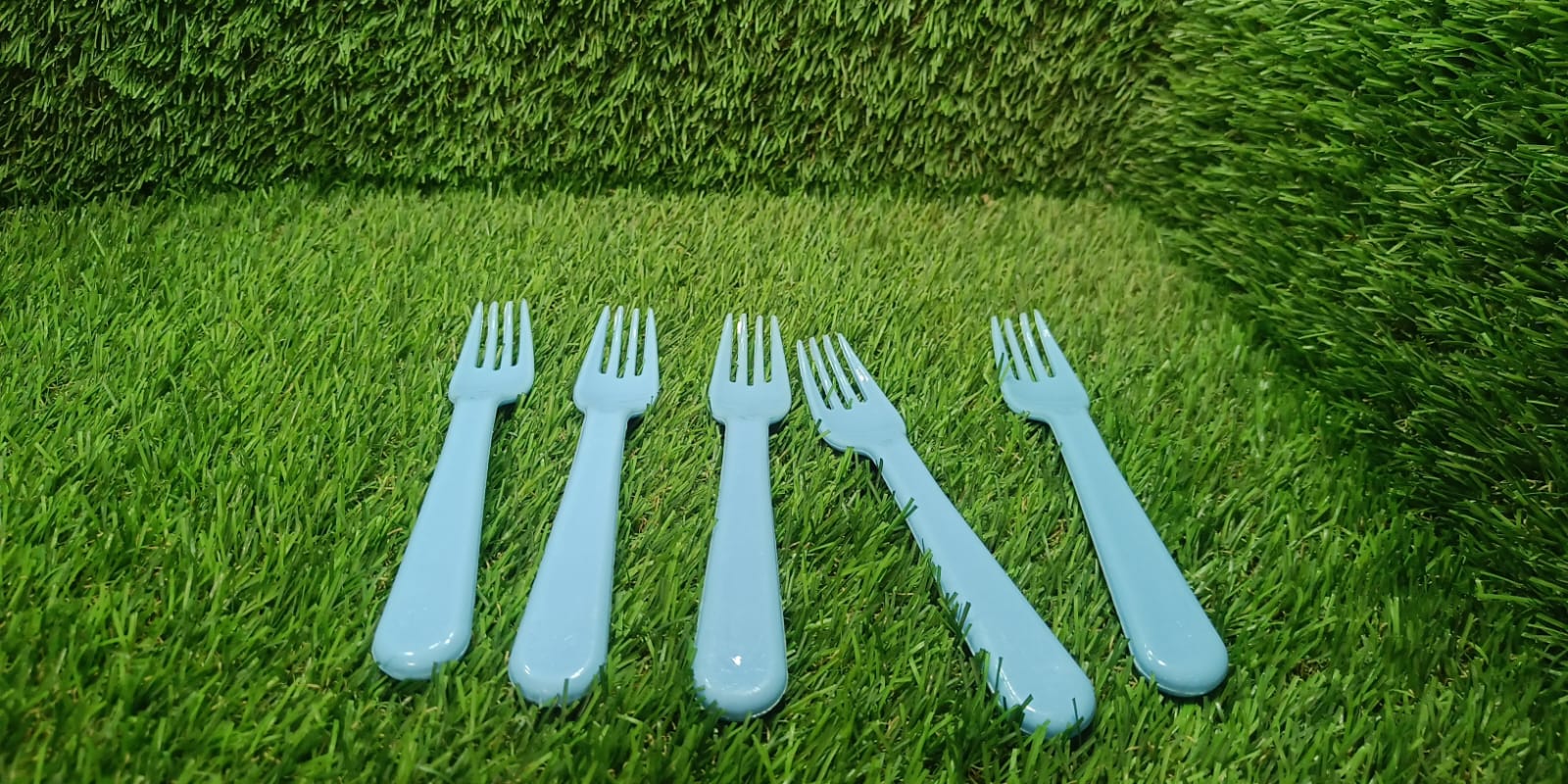 5895  Reusable Premium Heavy Weight Plastic Forks Party Supplies One Size Plastic 5pc Serving Fork Set For Kitchen Travel Home (5pc) Wukusy
