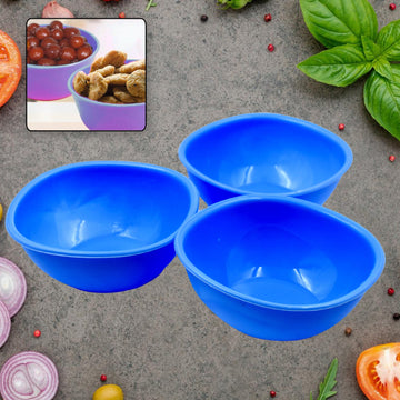 5722 Bpa Free Plastic Bowl Set For Cereal Salad Rice Soup Pasta Snack Bowl Microwave Safe Dishwasher Safe (3 Pcs Set) Wukusy