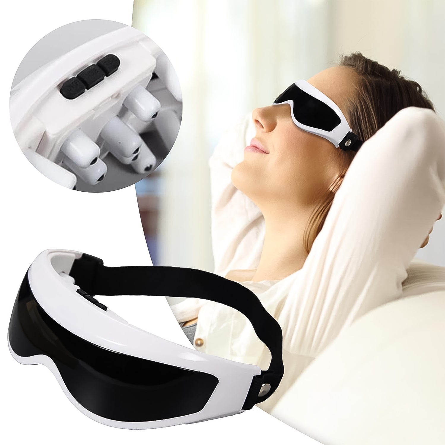 Electric Eye Massager With Adjustable Elastic Band (1 Pc) Wukusy
