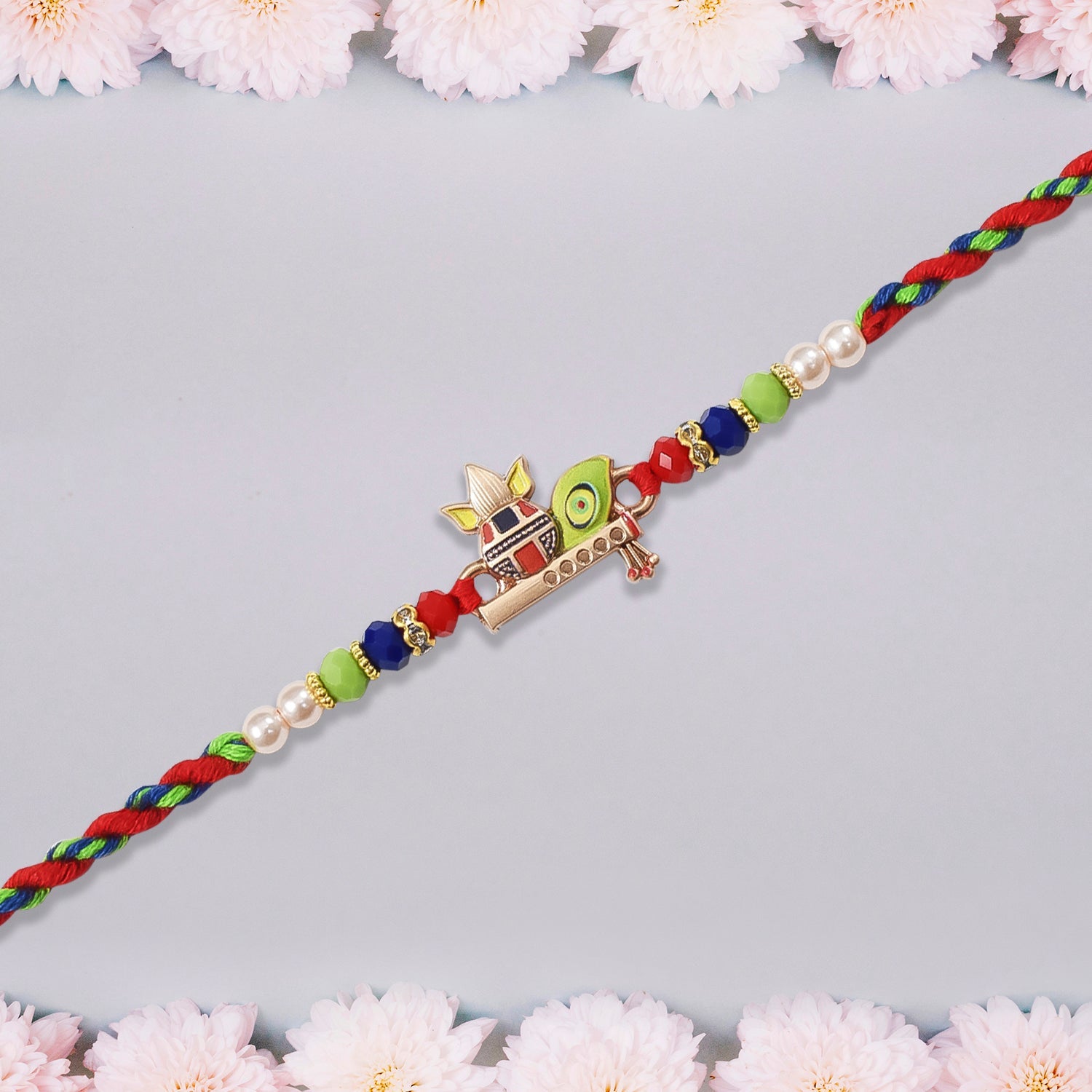 Kalash Rakhi With Flute And Peacock Feather Wukusy