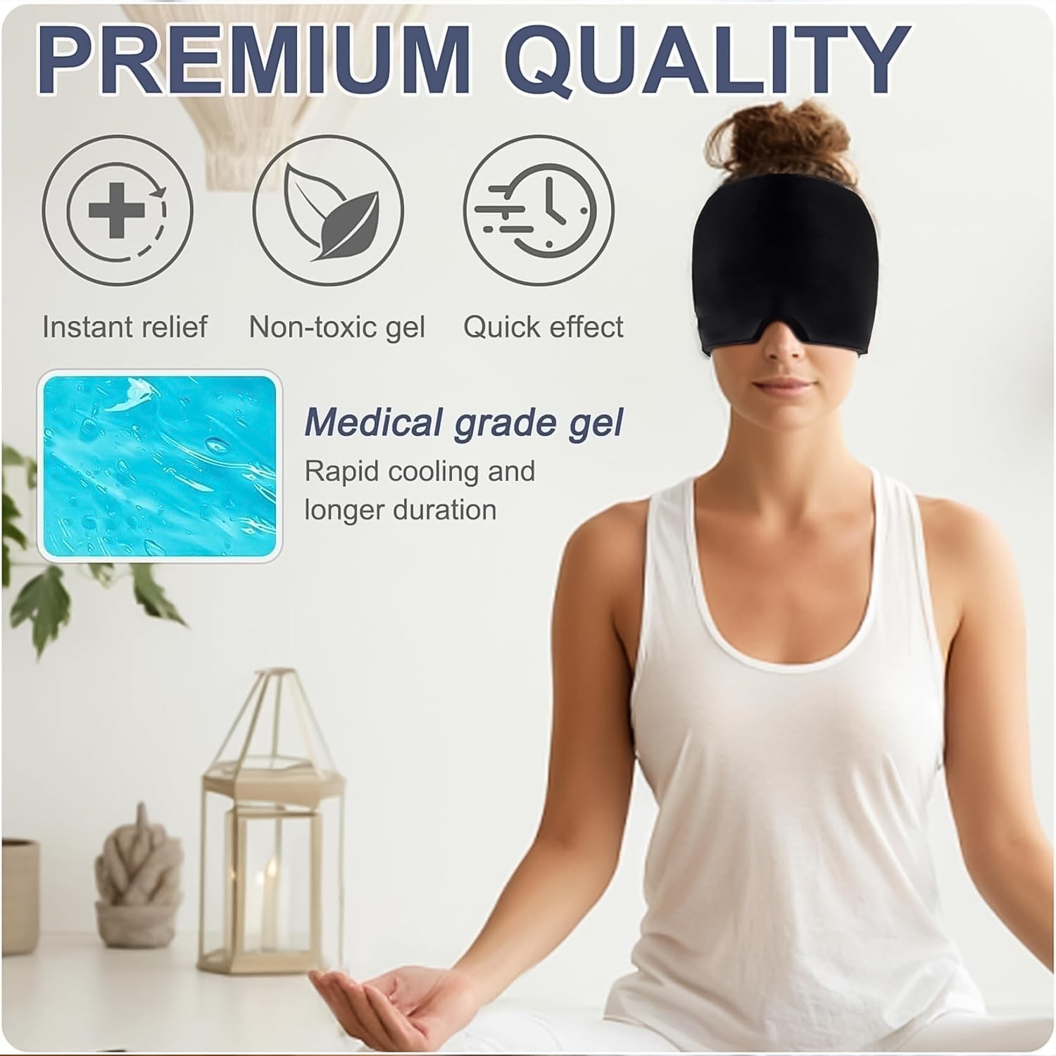 Headache Relief Hat Migraine Cap (1 Pc  Black Color) Wukusy