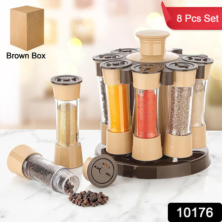 360 Revolving Spice Rack For Kitchen And Dining Table 8 Spice Jars Wukusy