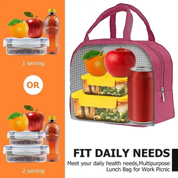 Lunch Box Bag For Women Men Insulated Lunch Bag With Zipper (1 Pc) Wukusy