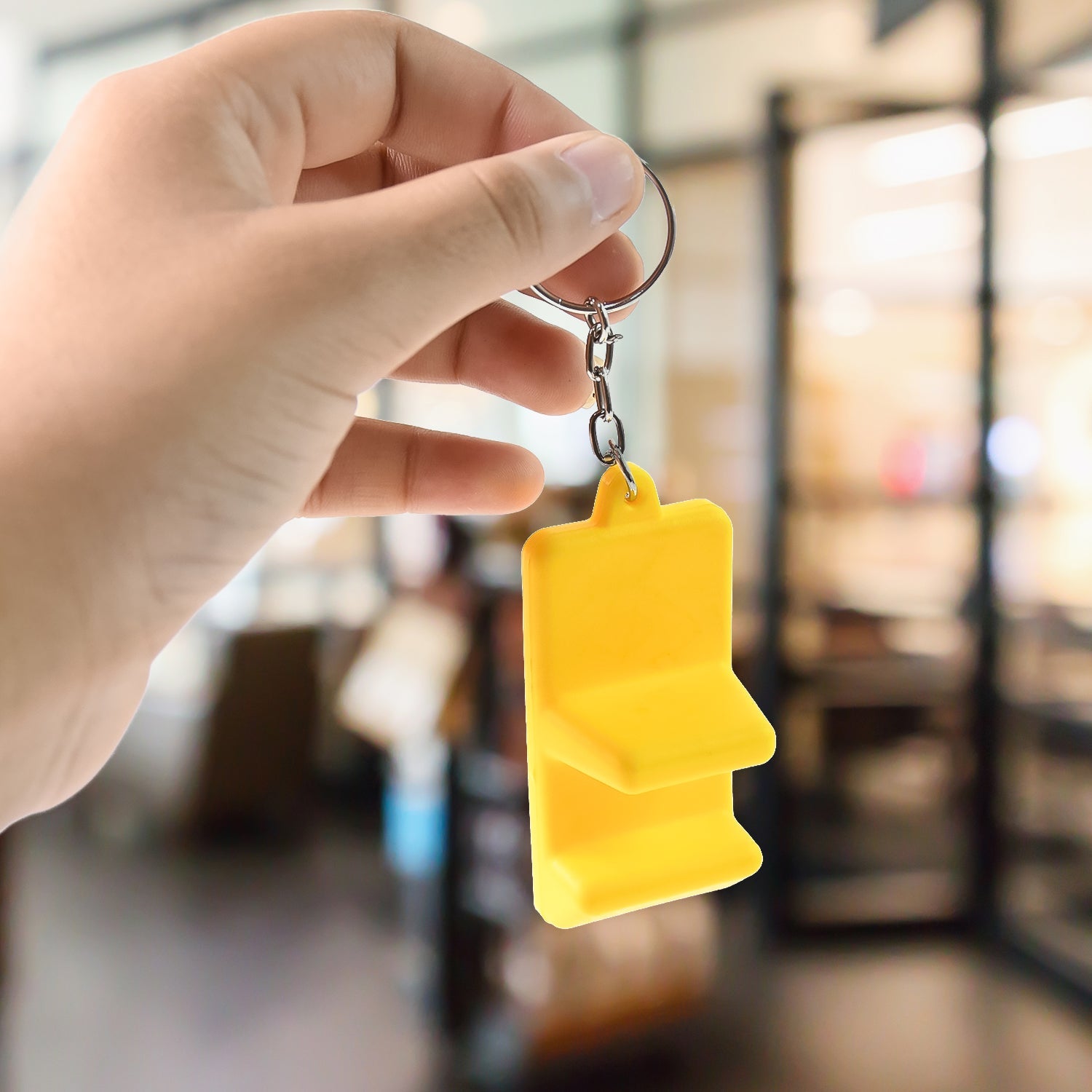 Plastic 2-in-1 Mobile Stand Keychain (1 Pc) Wukusy