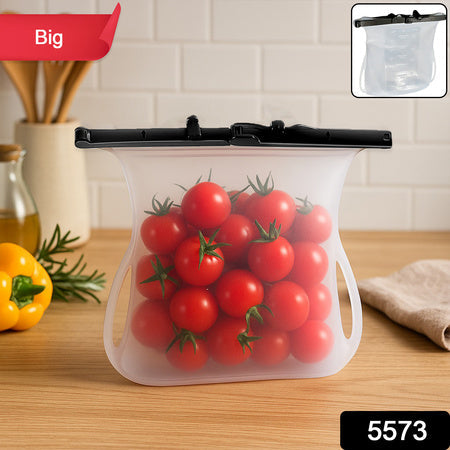 Reusable Silicone Food Storage Bag Set Leakproof Lock Reusable Flat Bottom Freezer Bags Sandwich Bags Silicone Food Grade Kids Snack Bags Bpa Free Microwave Dishwasher Safe (1 Pc) Wukusy