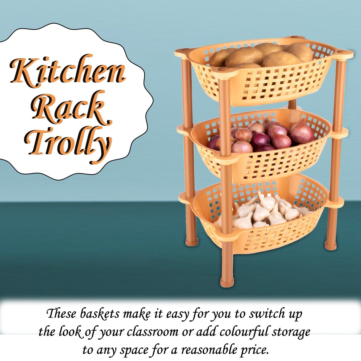 4646 Multipurpose Plastic Storage Rack Organiser - 3 Pcs Wukusy