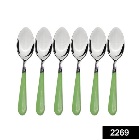 2269 Stainless Steel Spoon With Comfortable Grip Dining Spoon Set Of 6 Pcs Wukusy