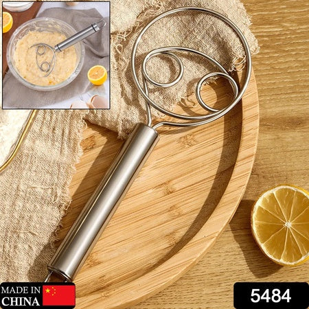 5484 Dough Whisk Premium Stainless Steel Dutch Whisk Dough Hand Mixer Artisan Blender For Egg Bread Cake Pastry Pizza Dough - Perfect Baking Tools Whisking Tirring Kitchen Tools (1 Pc) Wukusy