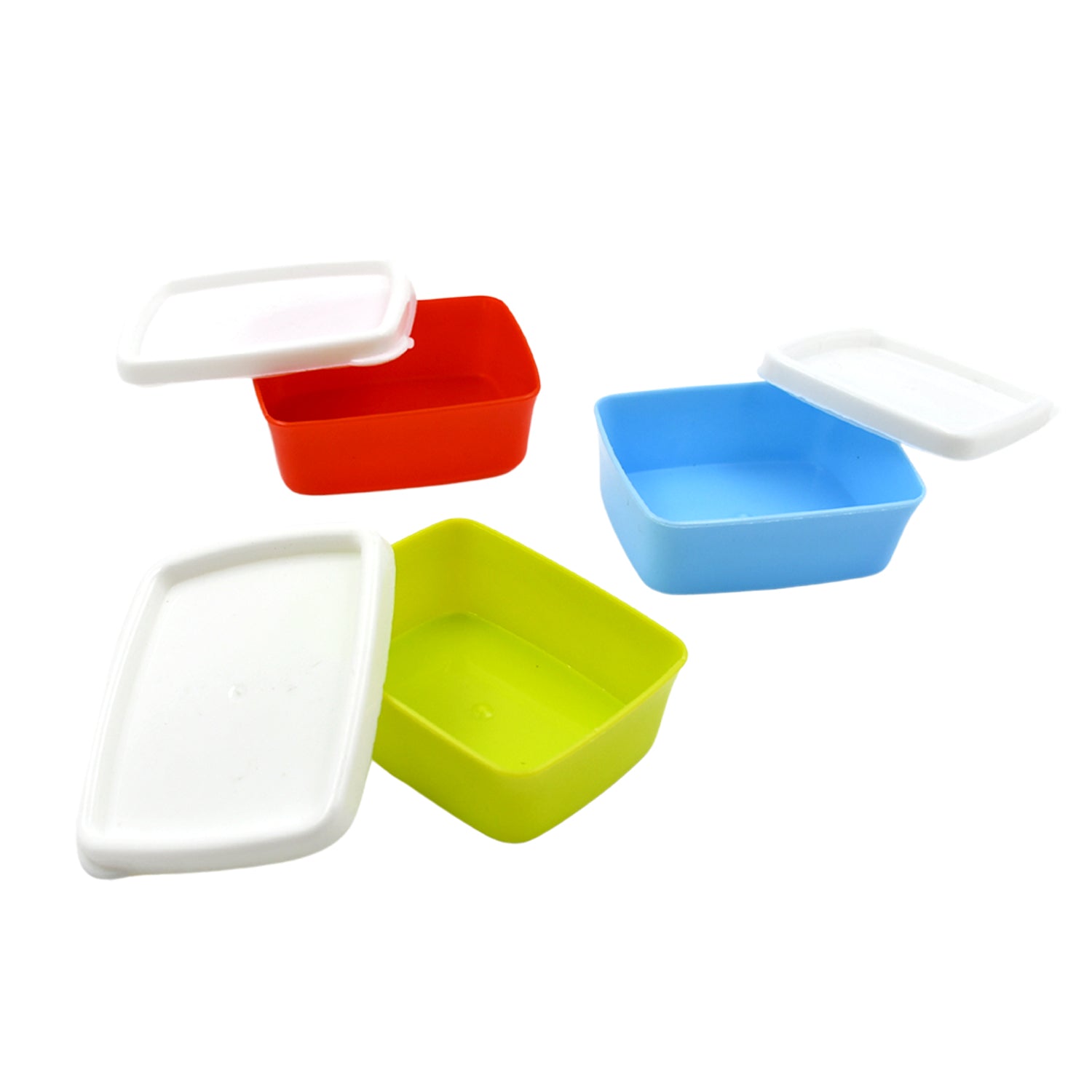 5556 Plastic Airtight Containers Set Small Plastic Container Set Rectangular Plastic Food Pickle Fridge Containers Multicolor Kitchen Storage Container (3 Pcs Set) Wukusy