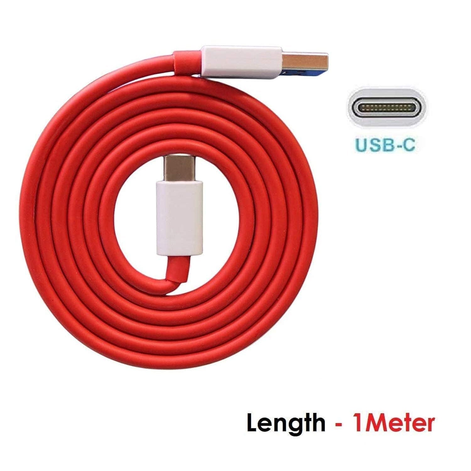 6036 Unique Type C Dash Charging Usb Data Cable  Fast Charging Cable  Data Transfer Cable For C Type Mobile Use 1 Meter ( Red ) Wukusy