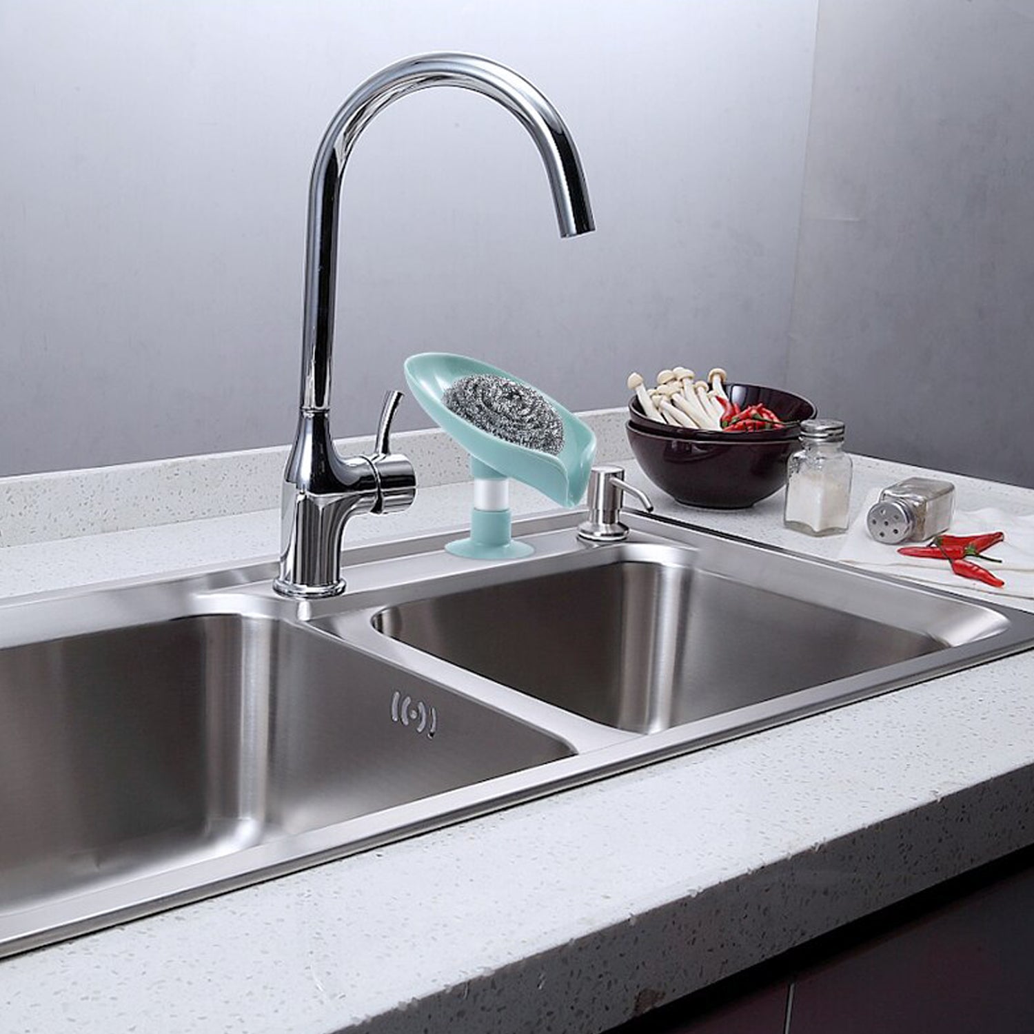 4831 Self Draining Soap Holder For Bathroom Leaf Shape Soap Dish Kitchen Soap Tray Wukusy