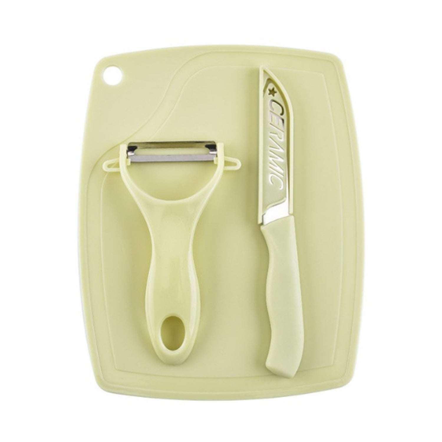 5207 Plastic Kitchen Peeler - Green  Classic Stainless Steel 3-piece Knife Set Combo Wukusy