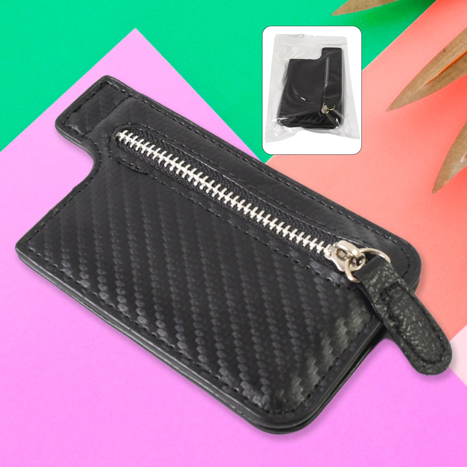 Black Adhesive Card Phone Holder Card Wallet Phone Attachment (1 Pc) Wukusy