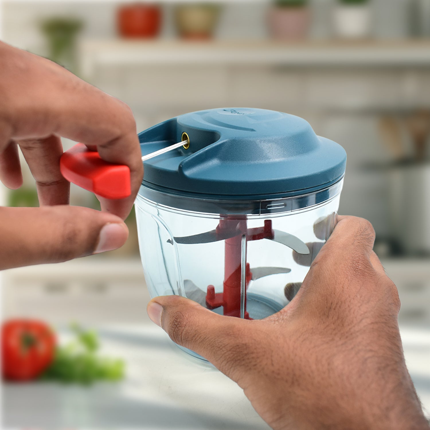 Apex Speed-x Hand-powered Vegetable Chopper (1000 Ml) Wukusy