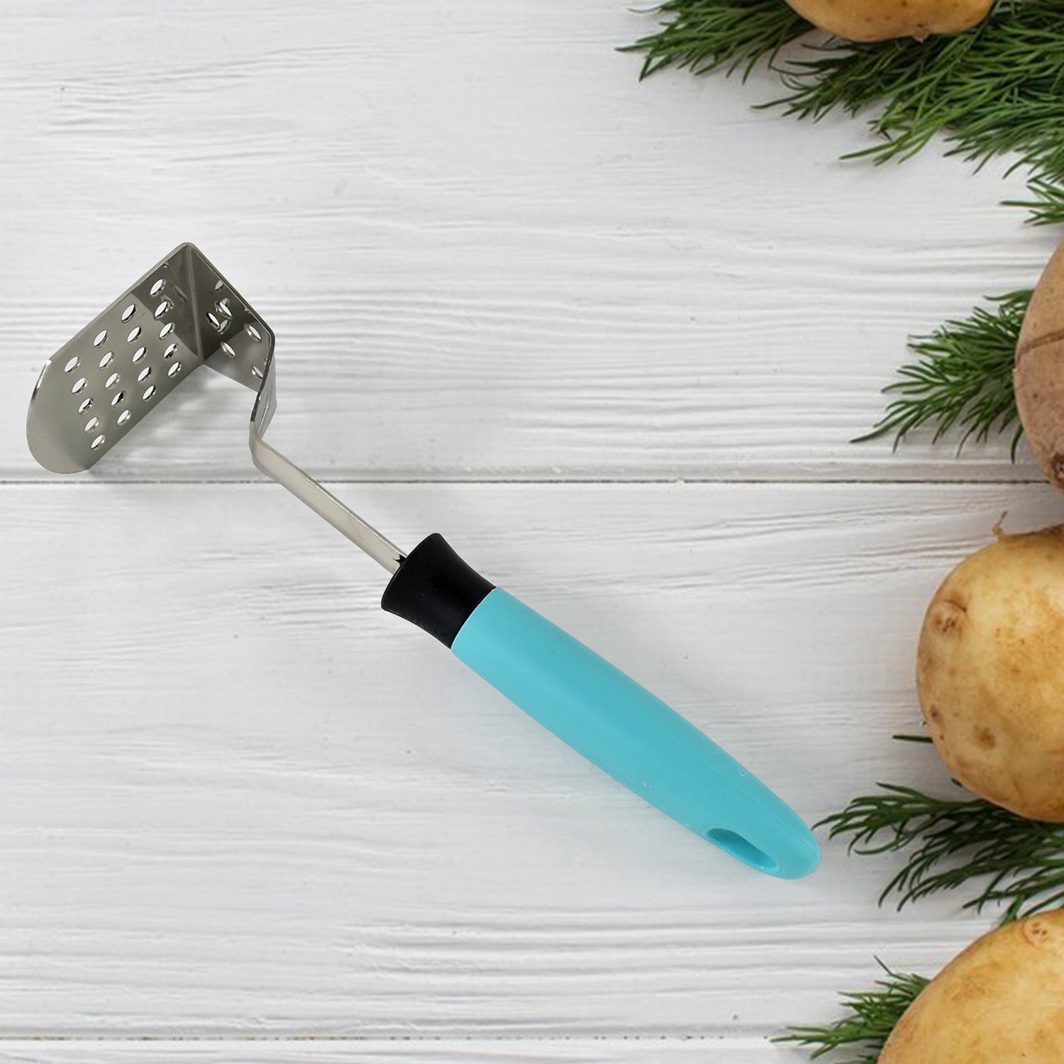 Apex L-handle Stainless Steel Potato Masher Ergonomic Grip (1 Pc) Wukusy