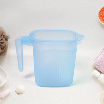 Plastic Square Transparent  Bath Water Mug (1 Pc  1000 Ml  Mix Color) Wukusy