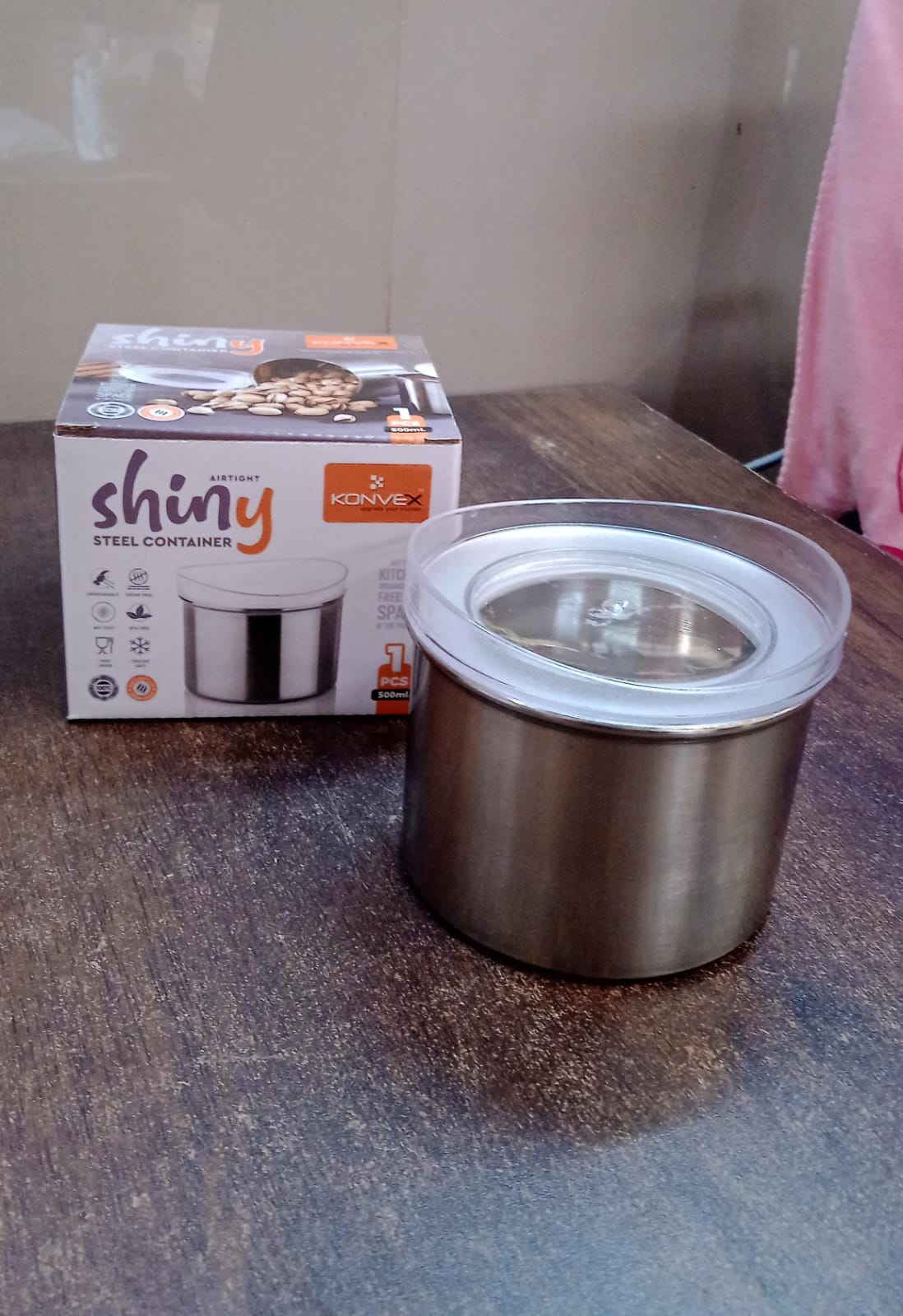 Multipurpose Stainless Steel Airtight Containers With See Through Lid (1 Pc  500 Ml) Wukusy