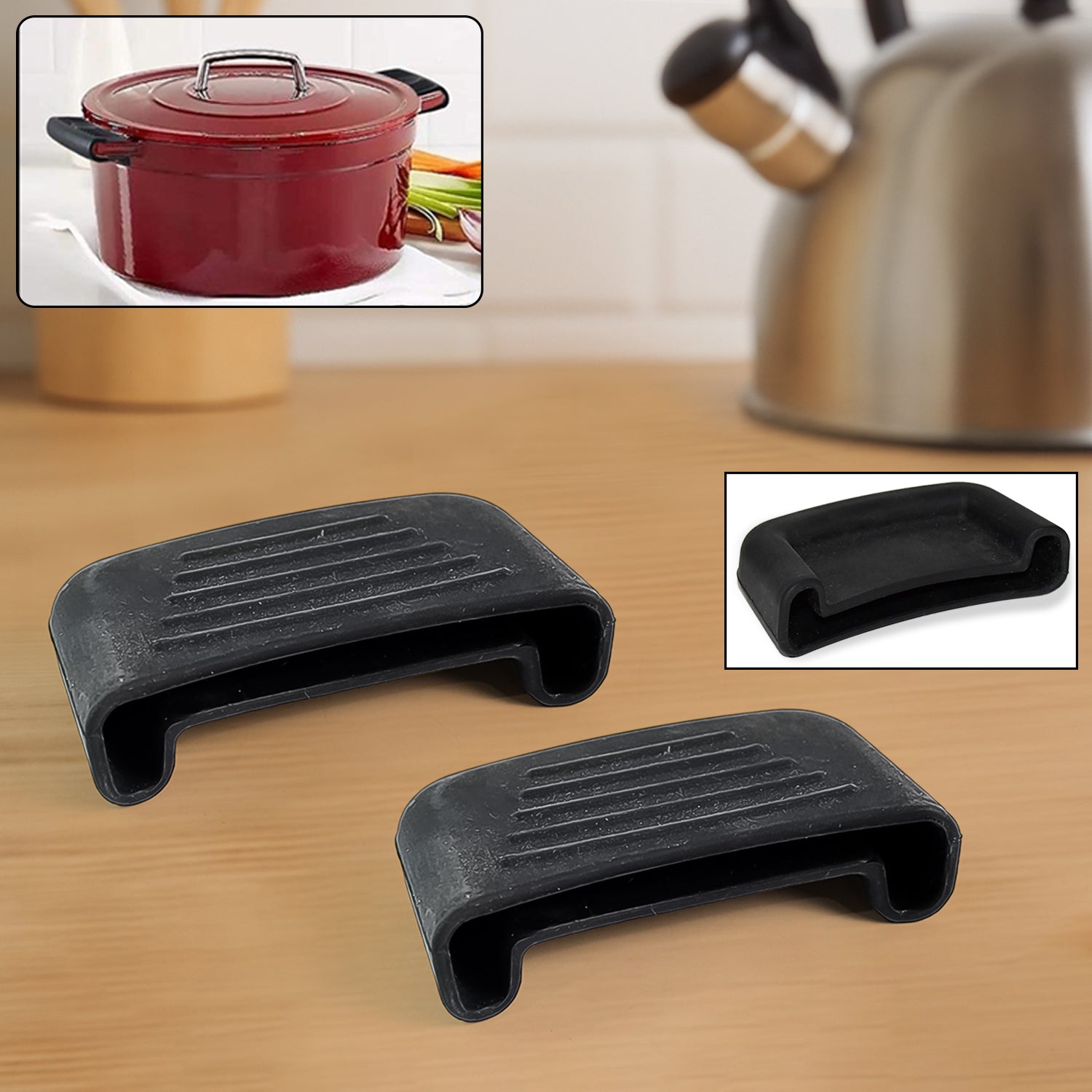 Silicone Rubber Pot Handle Sleeve Cover (2 Pc) Wukusy
