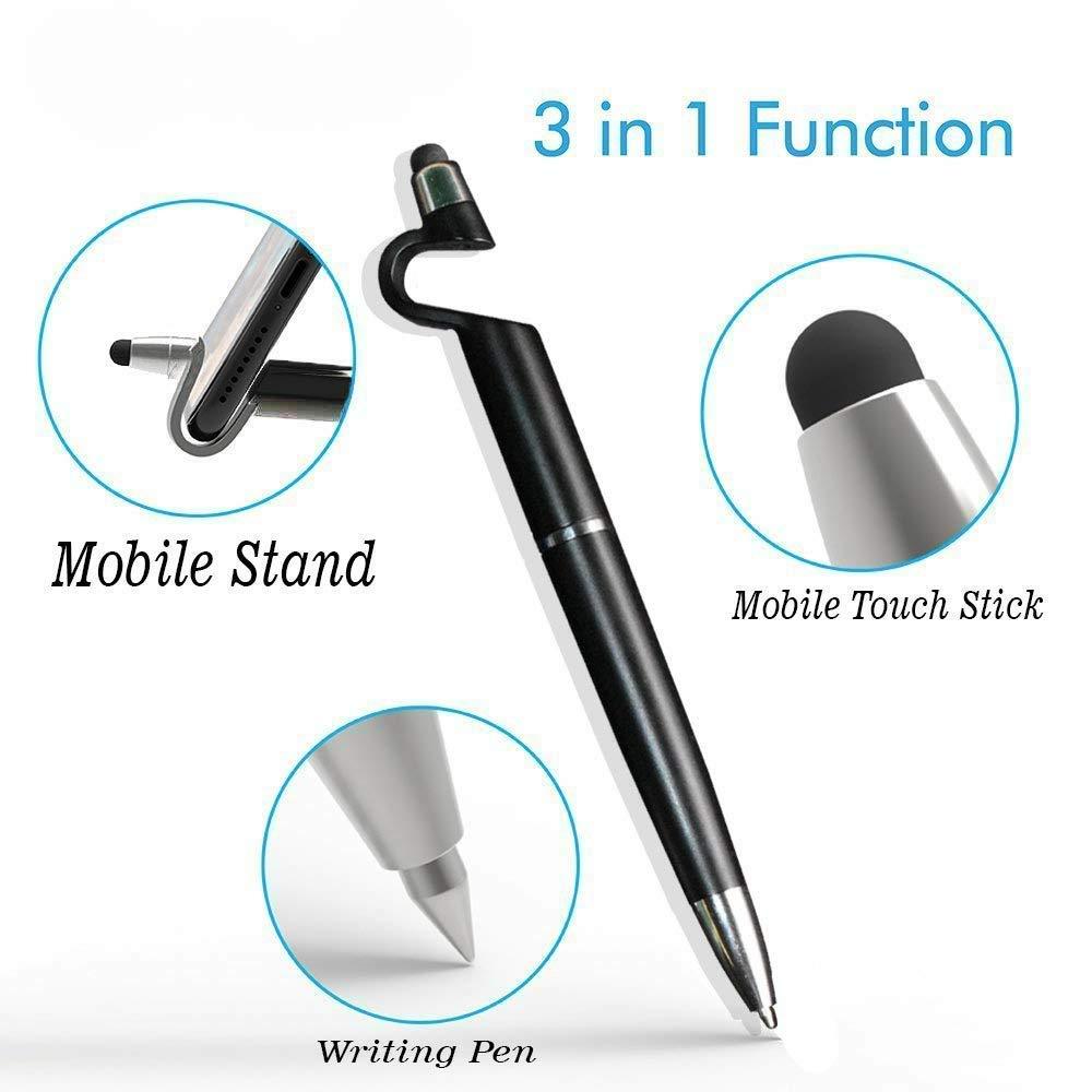 1594 3 In 1 Ballpoint Function Stylus Pen With Mobile Stand Wukusy