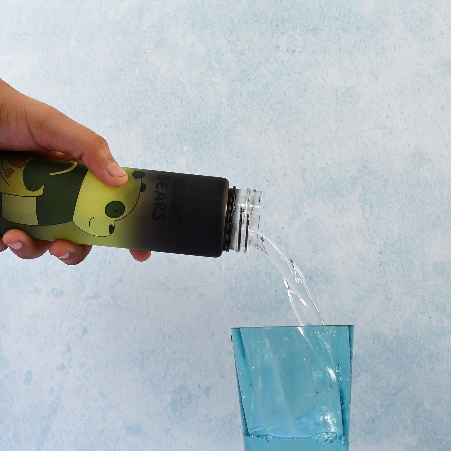 Cute Cartoon Printed Plastic Water Bottle (300 Ml  1 Pc) Wukusy