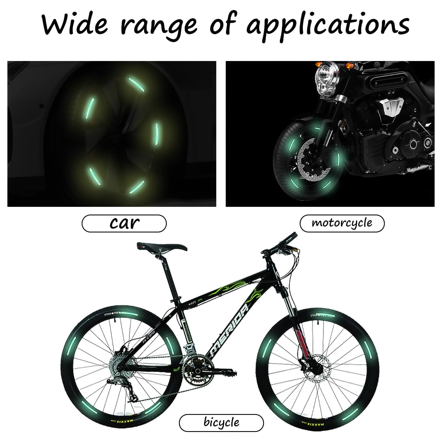 Car Wheel Hub Reflective Car Stickers Night Warning Stickers (20 Pcs Set Multicolored) Wukusy