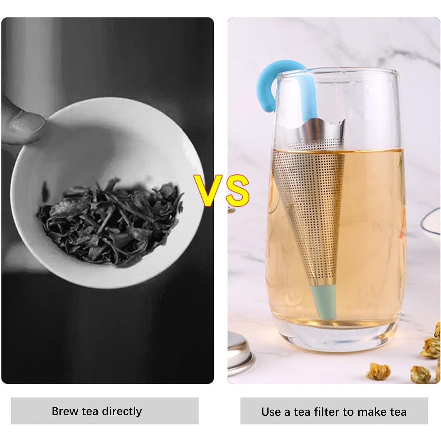 Reusable Cute Umbrella Tea Strainer With Tray  Stand (1 Pc) Wukusy