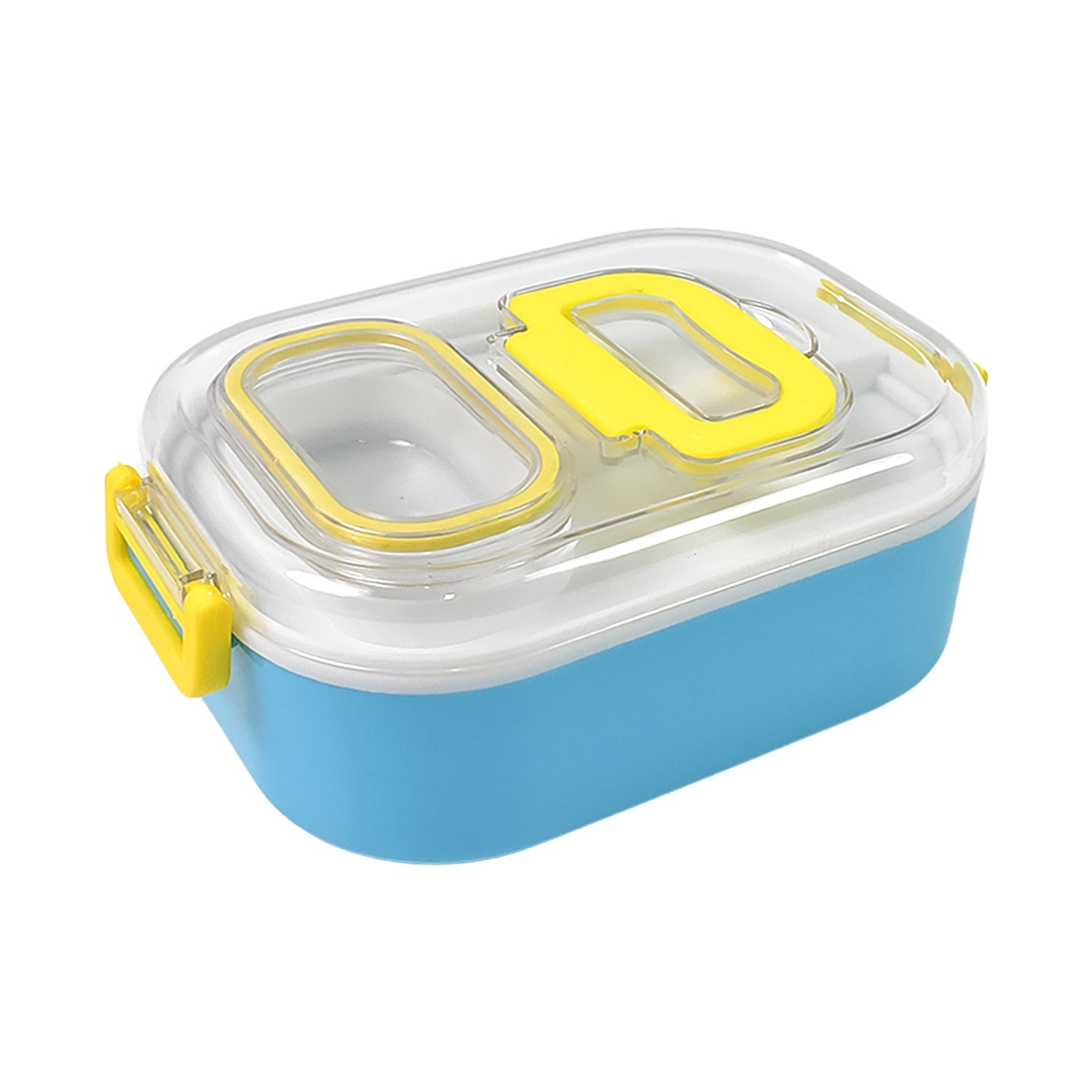 Durable Plastic Lunch Box For Kids With 2 In 1 Spoon Fork (1 Pc) Wukusy