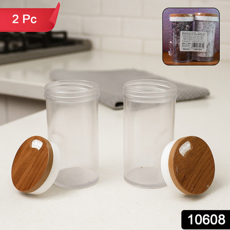Ganesh Airtight Transparent Kitchen Storage Container Jar Set (2 Pc) Wukusy