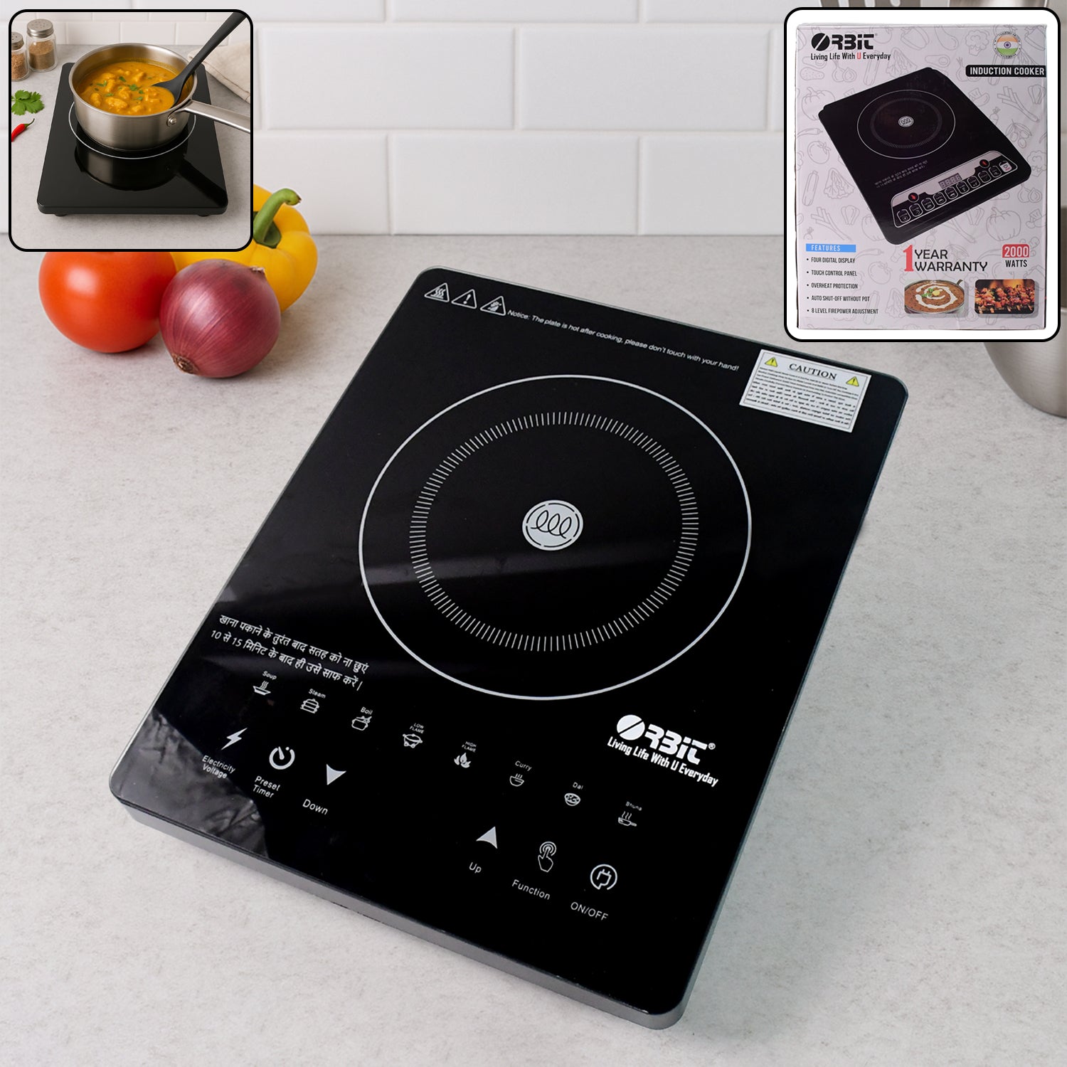 Orbit Touch Control And Multiple Cooking Induction Cooker - 2000w Wukusy