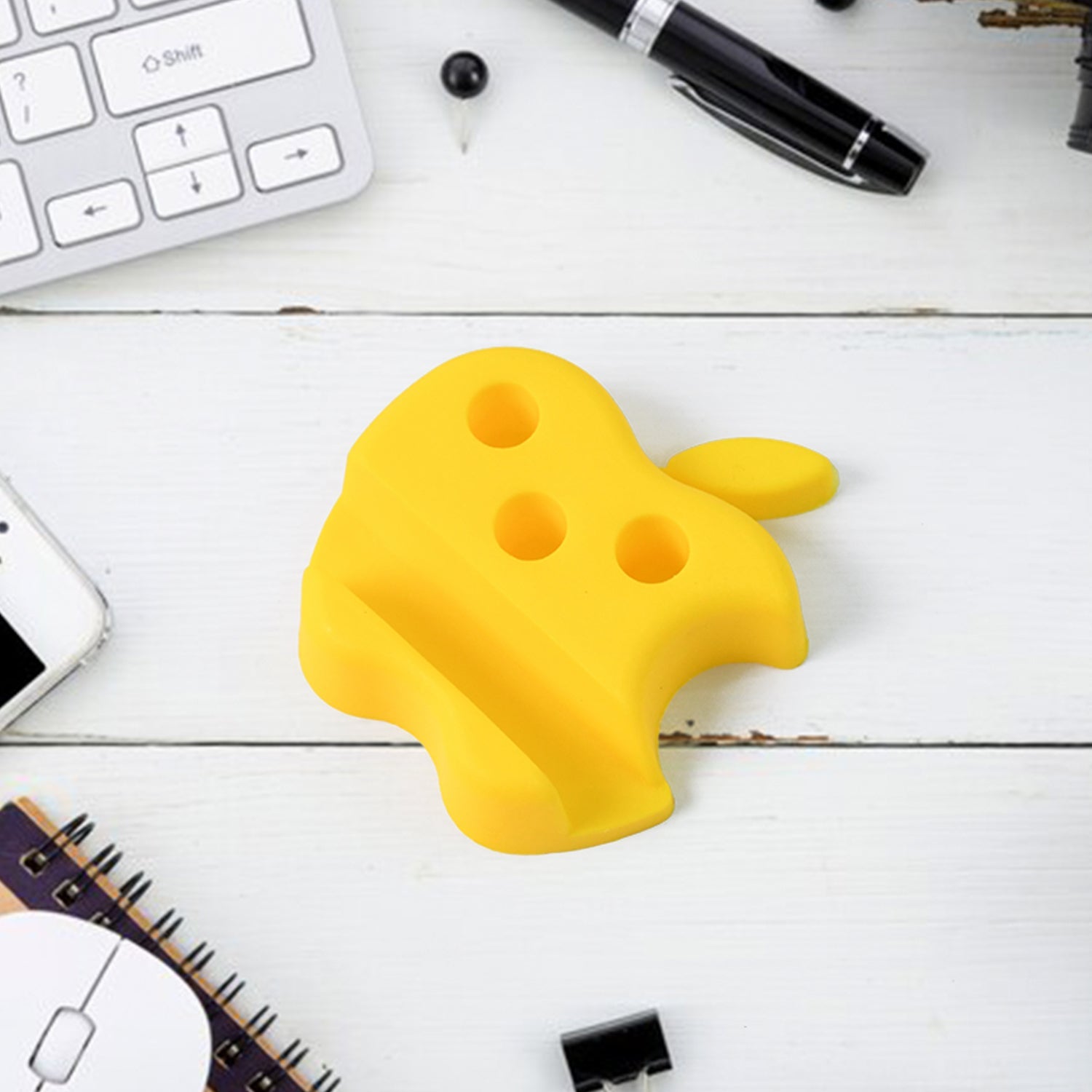 Multi-functional Apple-shaped Plastic Mobile Stand With Pen Holder (1 Pc  Mix Color) Wukusy