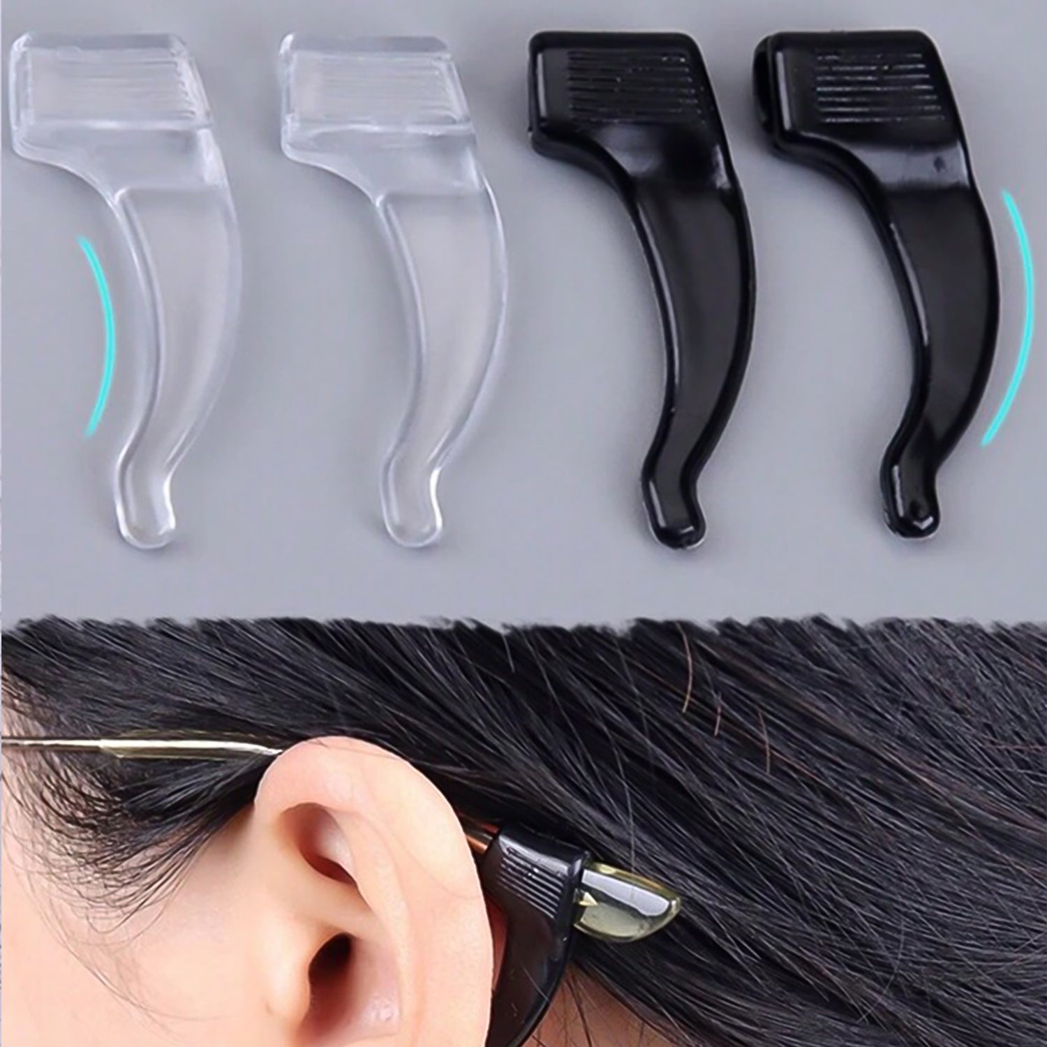 Soft Silicone Glasses Ear Hooks Anti-slip Eyeglasses (1 Pair) Wukusy