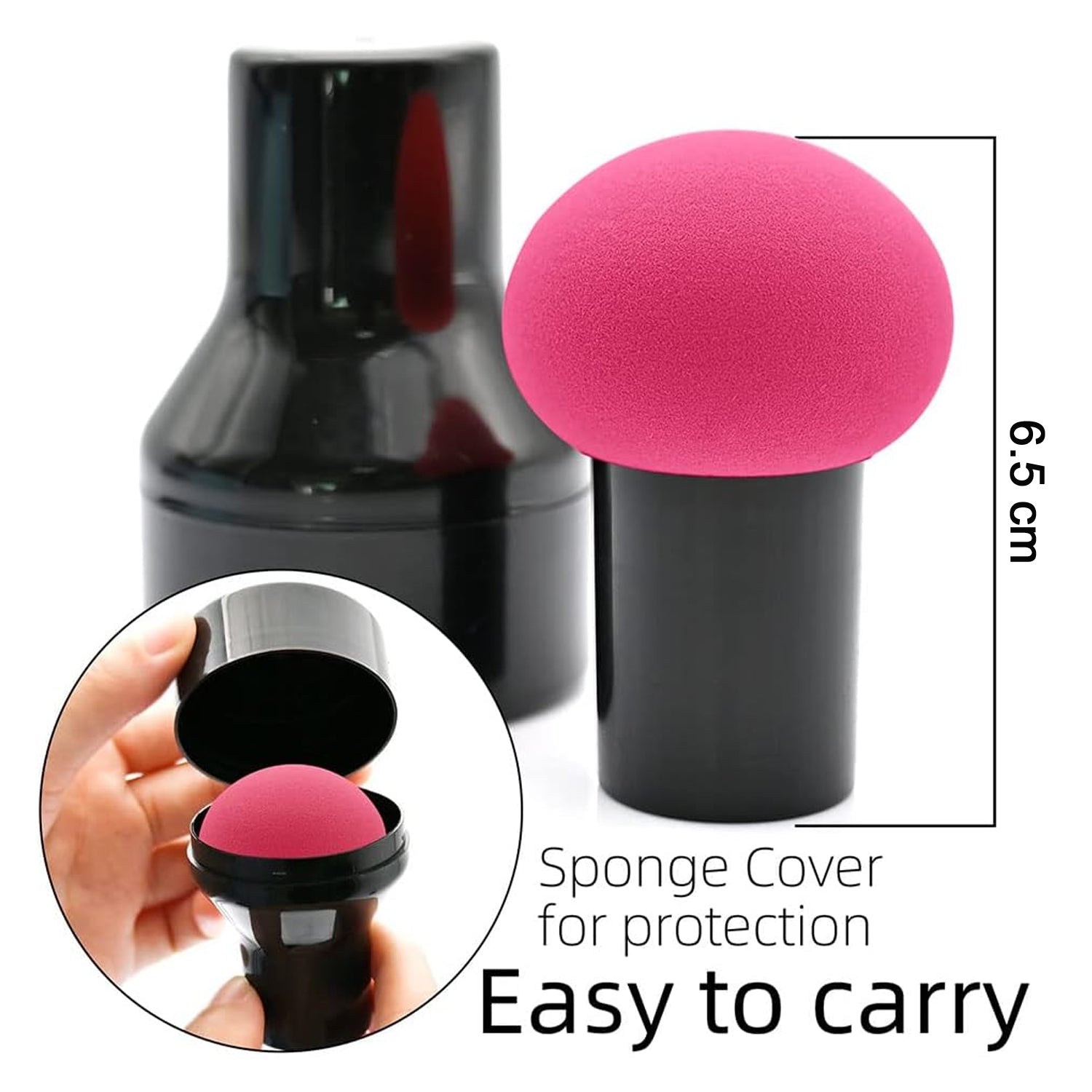 Professional Makeup Sponge Puff With Handle (1 Pc) Wukusy