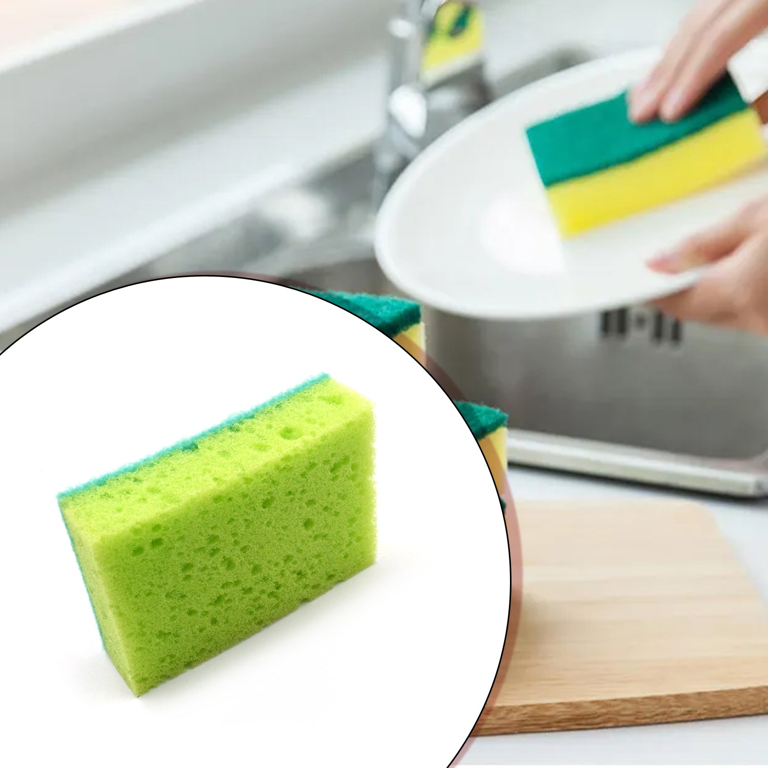 Multi-purpose Medium 2 In 1 Color Scratch Scrub Sponges Sponge Wear Resistance Dish Washing Tool High Friction Resistance Furniture For Refrigerator Sofa For Kitchen Household (1 Pc) Wukusy