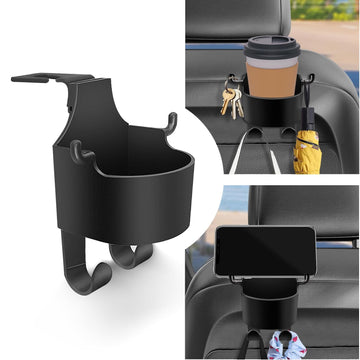 8548 Car Headrest Backseat Organizer 3 In 1 Automotive Cell Phone Drink Cupholder Adapter With Headrest Hooks For Kids And Adults Multifunctional Storage For Car Travel Accessories Wukusy