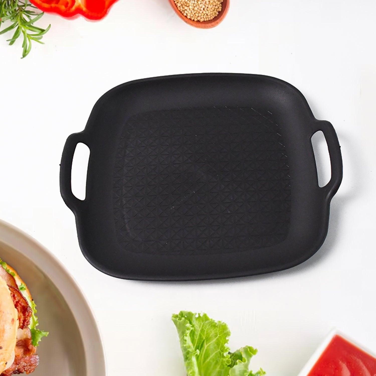 Healthy Choice Set Of 4pc Ceramic Cup And 4pc Glass Bowl With Plastic Plate (9 Pcs Set) Wukusy