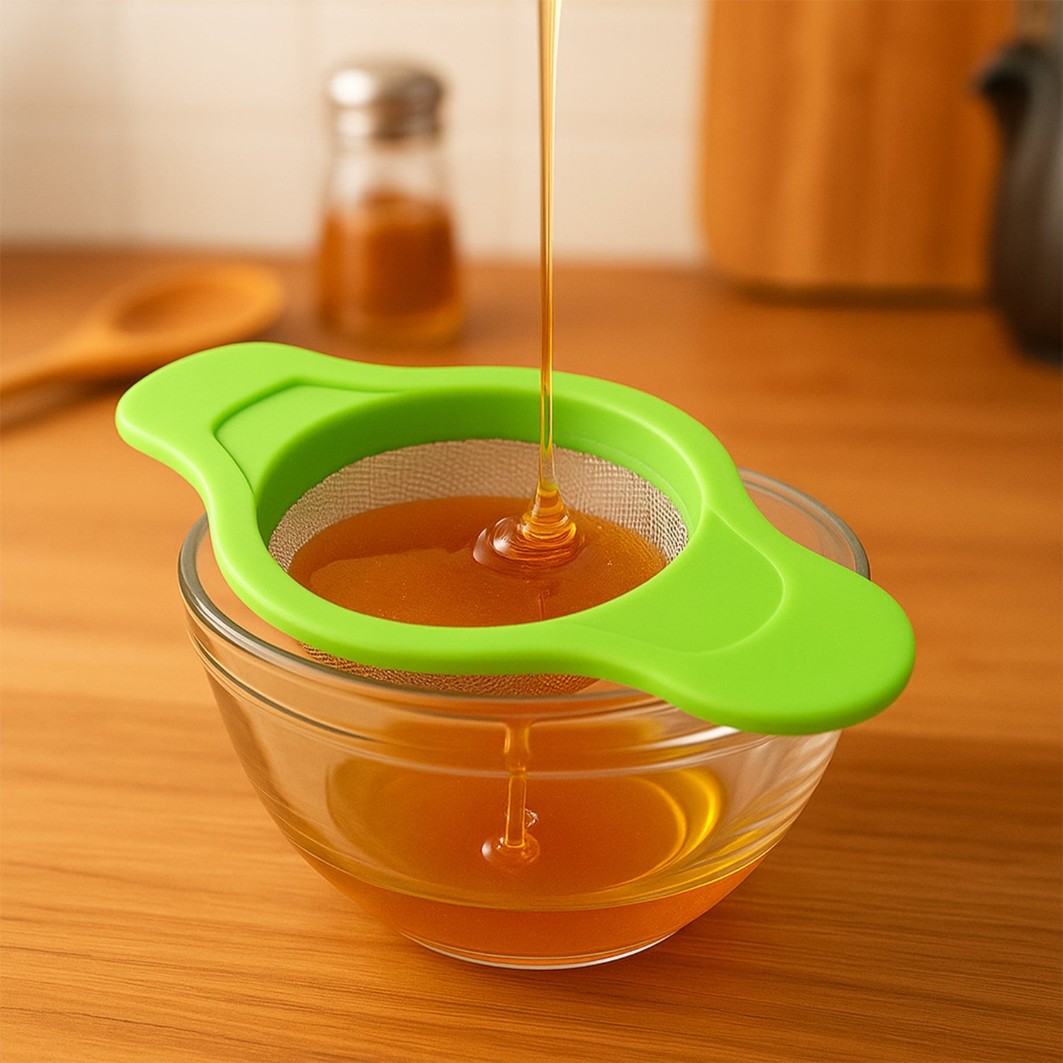 Stainless Steel Mesh Strainer With Dual Handle Plastic Frame (1 Pc) Wukusy