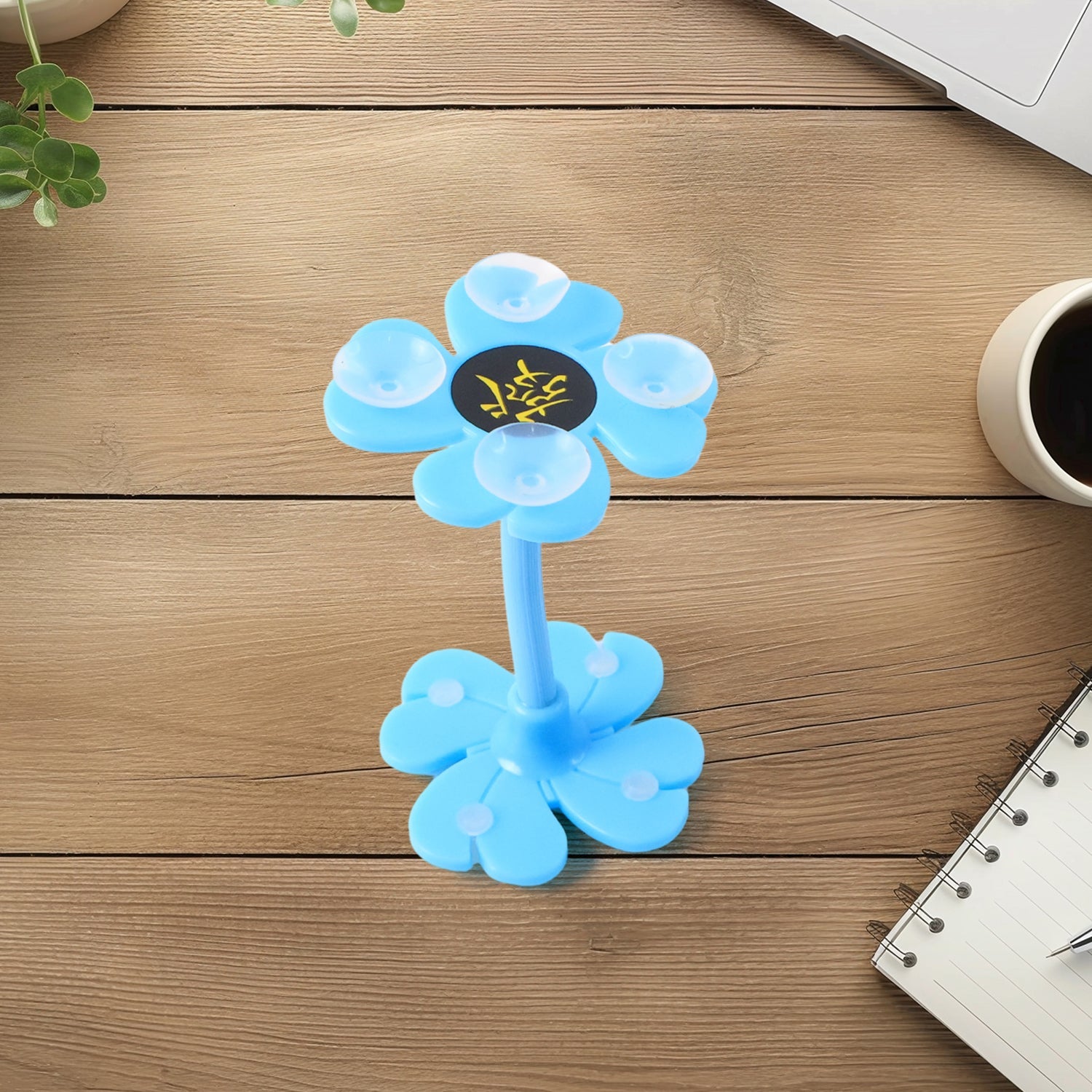 0637 -360 Rotatable Flower Shape Cellphone Holder Car  Mount Sucker Stand (Multicolored With Box)) Wukusy