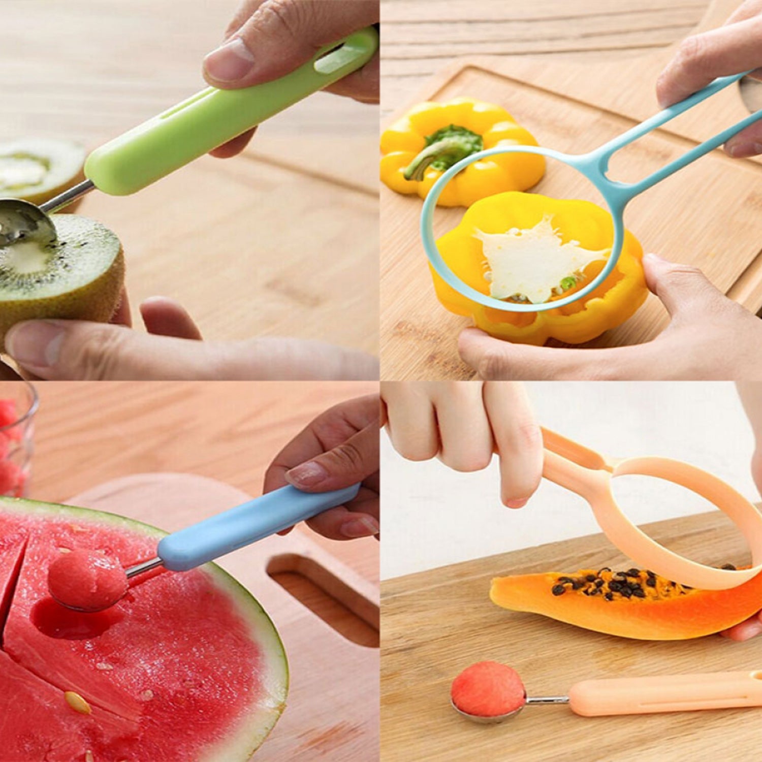 8154 2 In 1 Kitchen Tool - Soft Fruit Peeler And Baller - Avocado Papaya Watermelon Honey Dew - Kitchen Gadget Tool (1 Pc) Wukusy