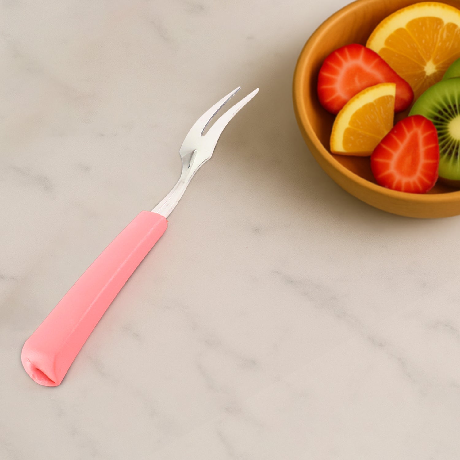 Premium Stainless Steel Fruit Fork Set  10 Pieces With Soft Non-slip Handle Wukusy