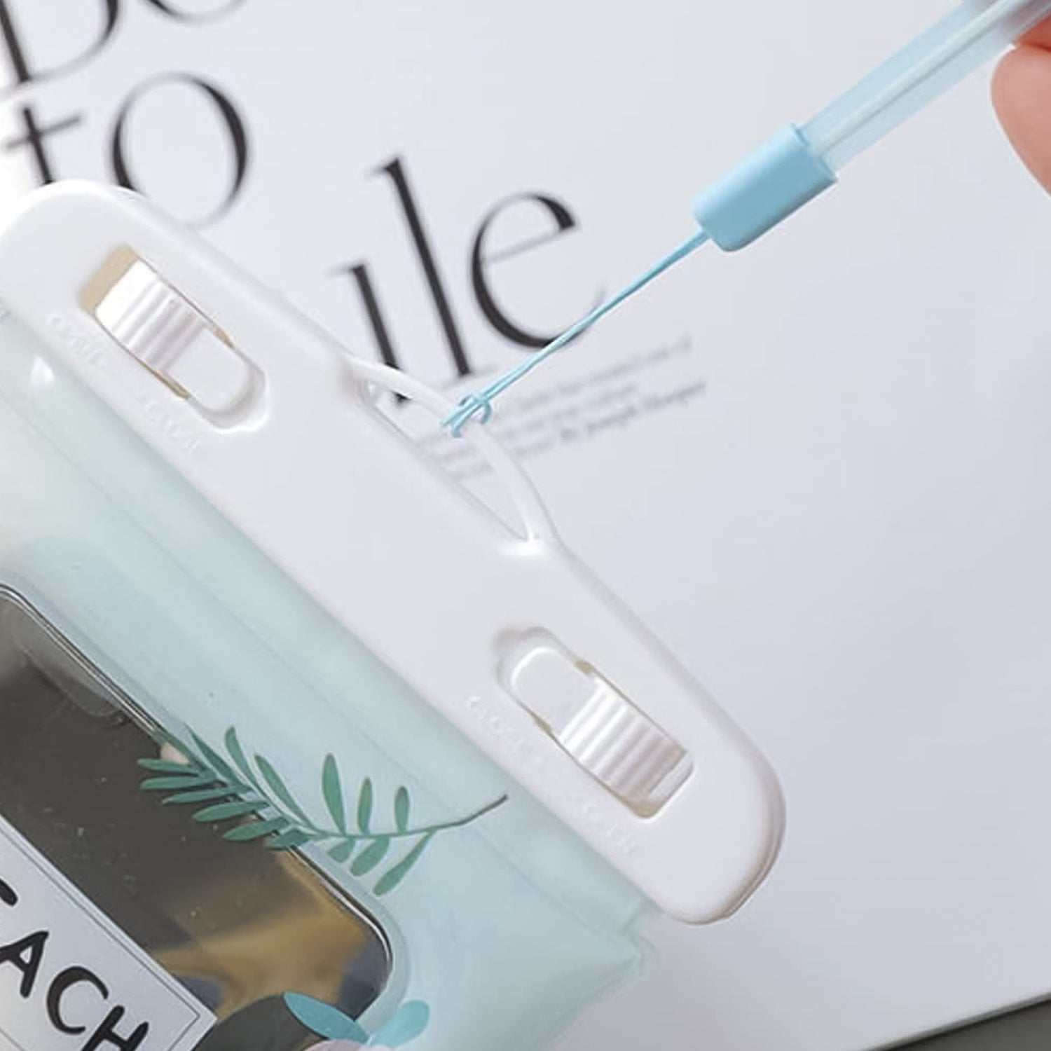 Waterproof Peach Transparent Mobile Pouch With Neck Strap (1 Pc) Wukusy