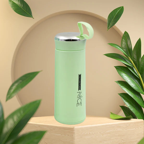 Water Bottle 400ml Leak Proof Glass Water Bottle With Daily Water Intake For Gym And Children Nice Bottle (1 Pc  Light Green Color) Wukusy