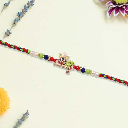 Kalash Rakhi With Flute And Peacock Feather Wukusy