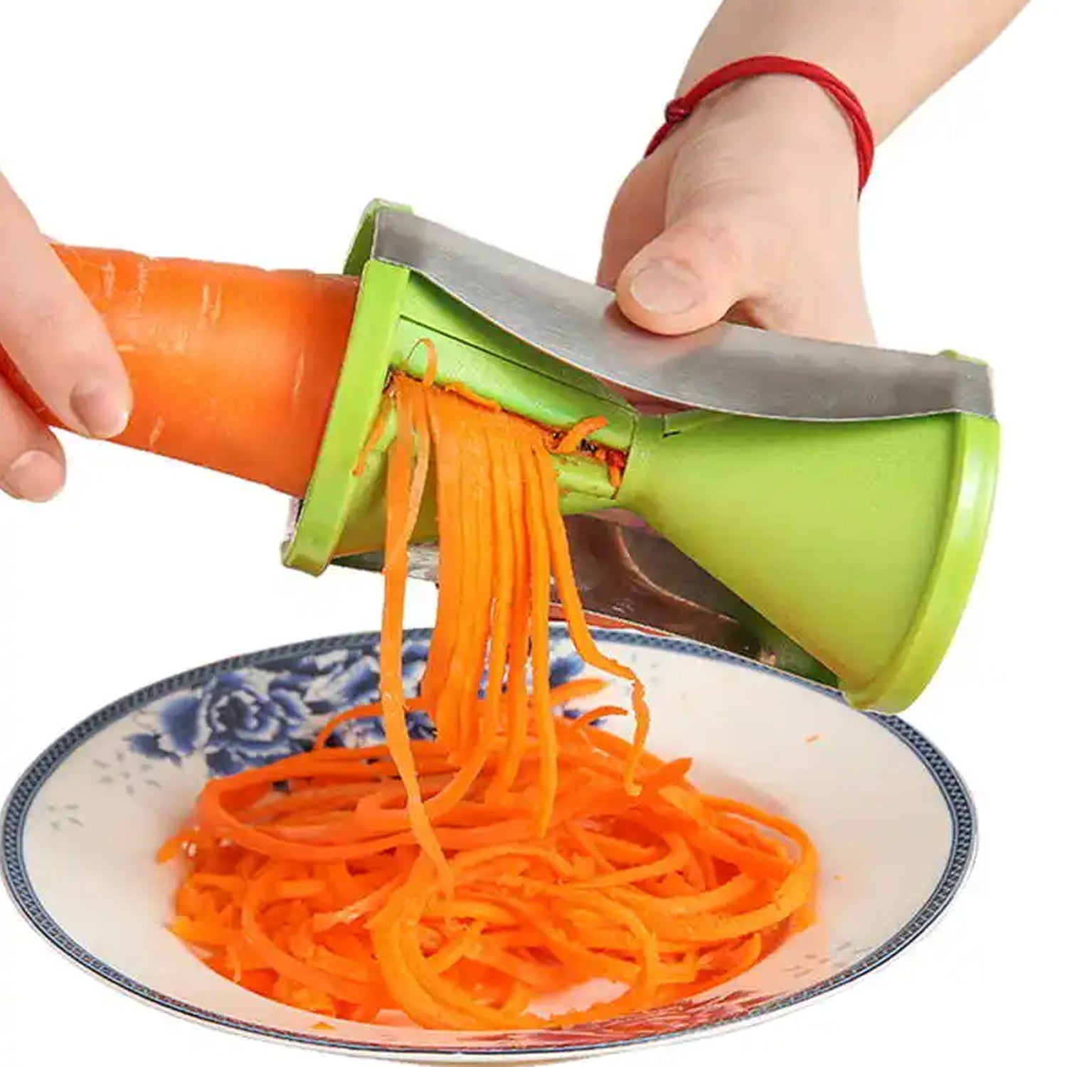 1853 Portable Spiralizer Vegetable Slicer Handheld Spiralizer Peeler Stainless Steel Spiral Slicer For Salad Vegetables Fruit Slicer Wukusy