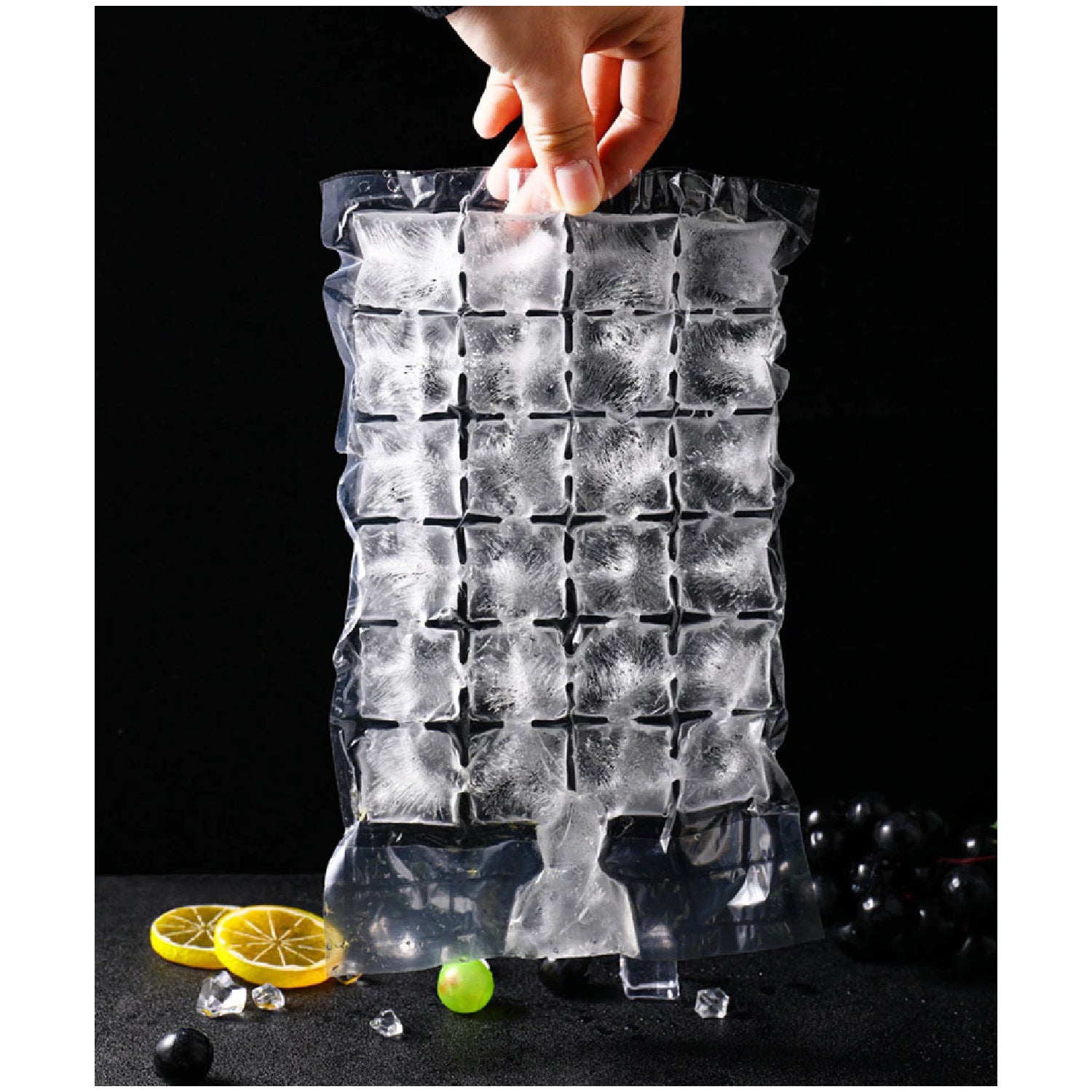 2905 Disposable Ice Cube Bags Stackable Easy Release Ice Cube Mold Trays Self-seal Freezing Makercold Ice Pack Cooler Bag For Cocktail Food Wine Wukusy