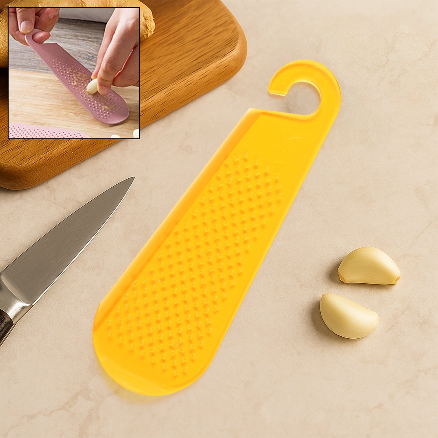 Multipurpose Garlic And Ginger Grater Peeler Tool With Hanging Hook  1 Pc Wukusy
