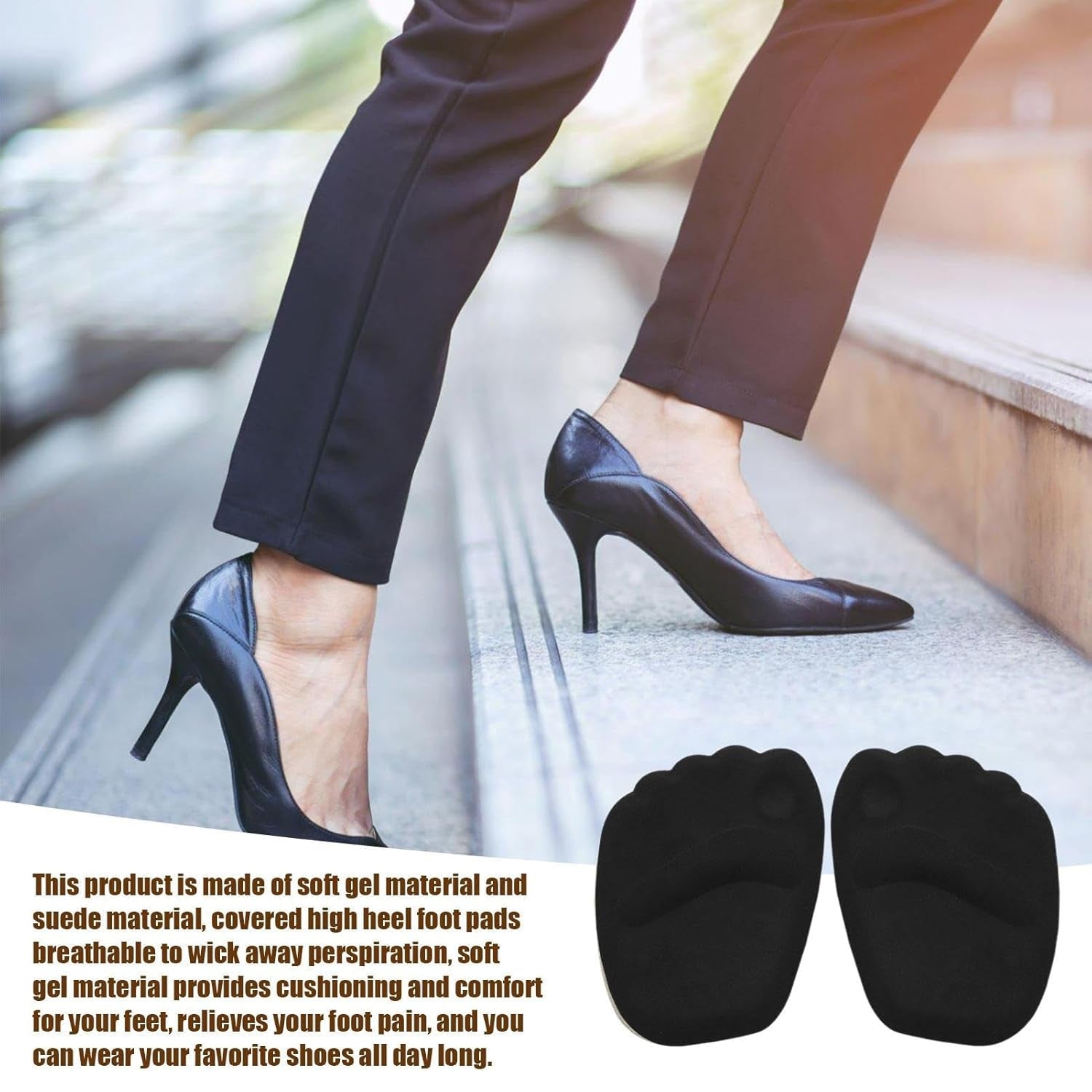 High Shoe Heel Cushion Inserts Non Slip Prevent Calluses Insole Pads (1 Pair) Wukusy