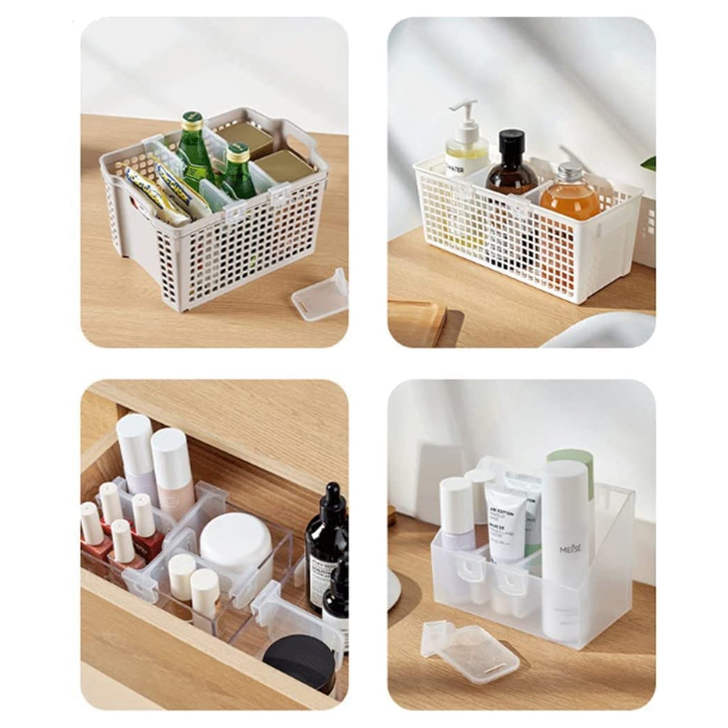 Plastic Storage Baskets Space Allocator Refrigerator Organizer Bins Partition Clip (10 Pcs Set) Wukusy