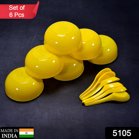 5105 Soup Bowl Spoon Set Plastic For Kitchen  Home Use Wukusy