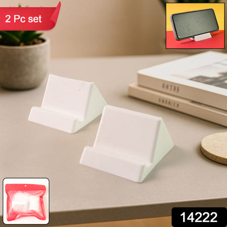 Compact Plastic Mobile Phone Holder Stand (2 Pc  Mix Color) Wukusy